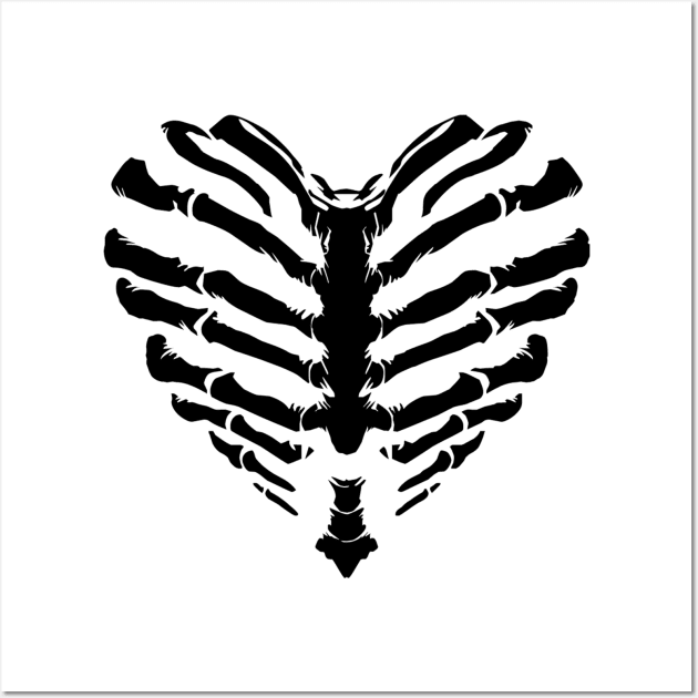 Image: Heart, Bones (black) Wall Art by itemful